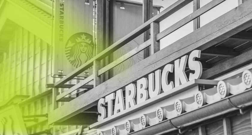 Starbucks storefront in a traditional-style building