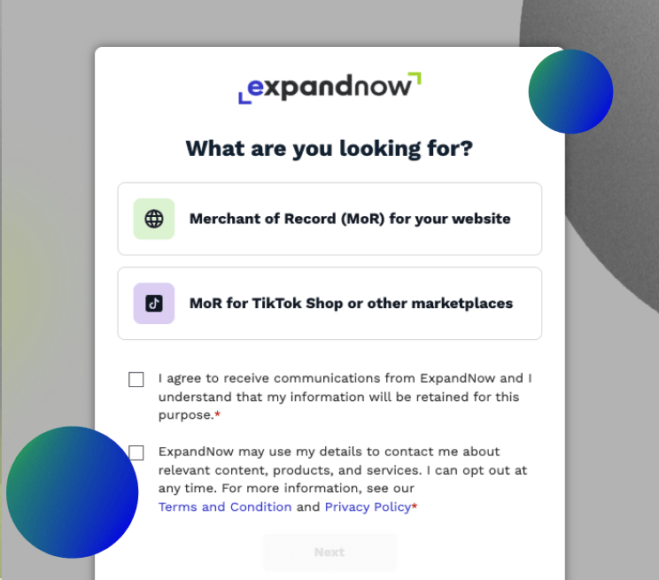Get Started form ExpandNow